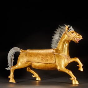 Gilt Bronze Carved Horse Figure