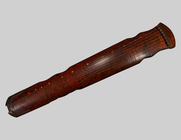 Lacquerware Carved Poetry Pattern Guqin
