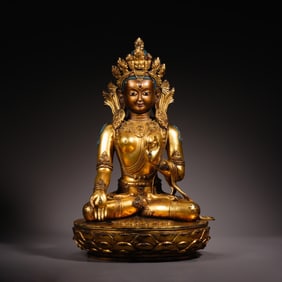 Gilt Bronze GuanYin Figure