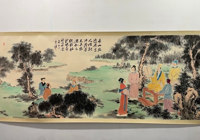 Chinese Drawing Character Story Painting,Zhang Daqian Mark