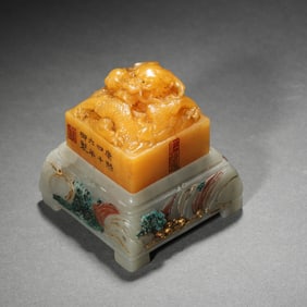 Shoushan Tianhuang Carved Dragon Stone Seal