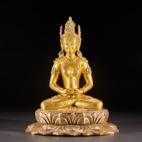 Gilt Bronze Infinite Life Buddha Figure