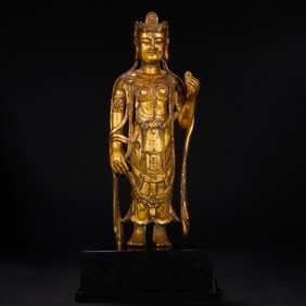 Gilt Bronze GuanYin Figure