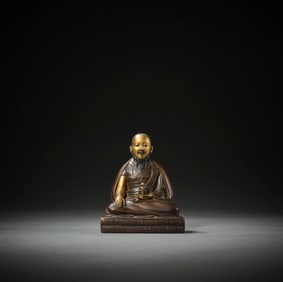 Gilt Bronze Guru Figure