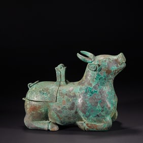Chinese Bronze Carved Ox Shape Figure