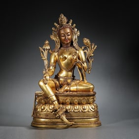 Gilt Bronze White Tara Figure