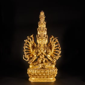 Gilt Bronze Thousand Hand GuanYin Figure
