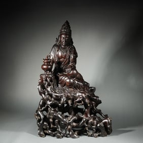Red Sandalwood GuanYin Figure