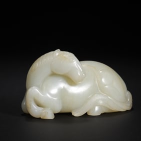 Jade Carved Horse Shape Ornament