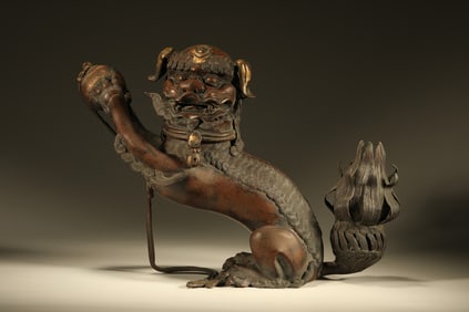 Bronze Carved Lion Shape Incense Burner