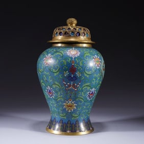 Bronze Cloisonne Carved Flower Pattern Vase