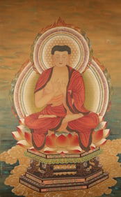 Chinese Drawing Sakyamuni Painting,Ding Guanpeng Mark
