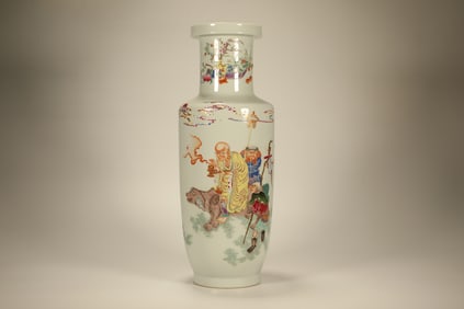 Famille Rose Character Story Pattern Porcelain Vase