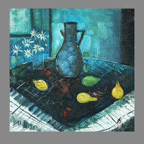 AN OIL PAINTING ON CANVAS WITH THE MARK OF LIN FENGMIAN