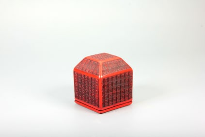 A CARVED CINNABAR LACQUER BOX AND COVER