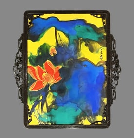 A CHINESE HAND PAINTING WITH THE MARK OF ZHANG DAQIAN