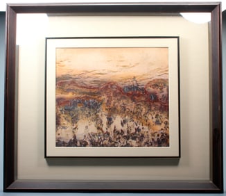 A STONE PANEL PAINTING