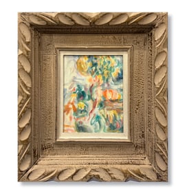 AN OIL PAINTIN ON CANVAS MOUNTED ON PANEL WITH THE MARK OF PIERRE-AUGUSTE RENOIR