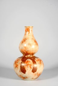 A STONE- LIKE GLAZED GOURD-SHAPED VASE