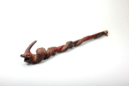 A HUANGHUALI WOOD DRAGON-ENTWINED SHAFT