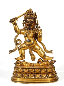 A GILT-BRONZE FIGURE OF BUDDA