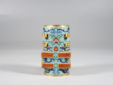 A CLOISONNÉ DRAGON-PATTERN INCENSE HOLDER