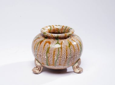 A JIAOTAI (MARBLED) TRIPOD CENSER