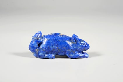 A LAPIS LAZULI RAT FIGURE