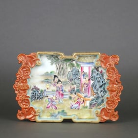A FAMILLE ROSE "ROMANCE OF THE WESTERN CHAMBER" BRUSH WASHER