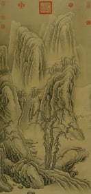 A CHINESE HAND PAINTING WITH THE MARK OF LI CHENG