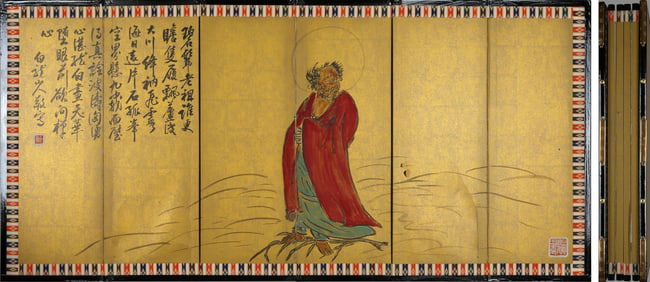 A CHINESE HAND PAINTING WITH THE MARK OF WANG YITING