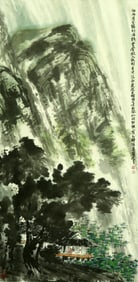 A CHINESE HAND PAINTING WITH THE MARK OF CUI RUZHUO