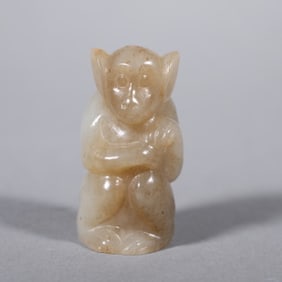 Jade Carved Monkey Shape Ornament