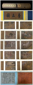 Chinese Drawing Character Story Hand Scroll,Liu Songnian Mark