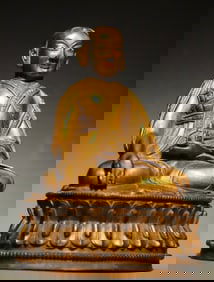 Gilt Bronze Guru Figure
