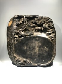 Black Stone Carved Dragon Ink Stone