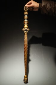 Tibetan Gilt Bronze Vajra Figure