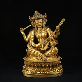 Gilt Bronze Four Armed GuanYin Figure