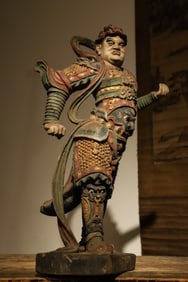 Wood Colour Painted Veda Figure