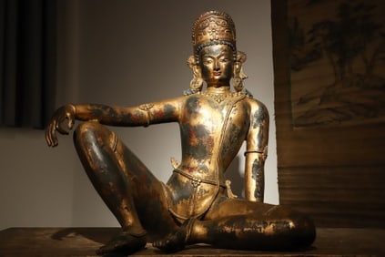 Tibetan Gilt Bronze GuanYin Figure