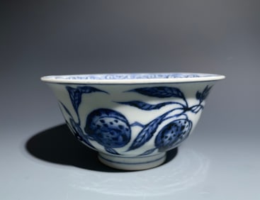 Blue and White Pomegranate Pattern Porcelain Bowl
