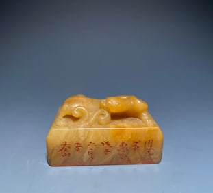 Shoushan Tianhuang Carved Chi Dragon Stone Seal