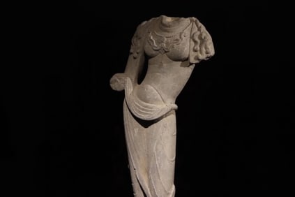 Grey Stone GuanYin Figure