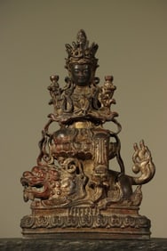 Bronze GuanYin and Beast Figure