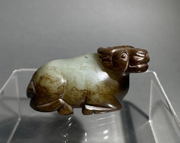Jade Carved Ox Shape Ornament