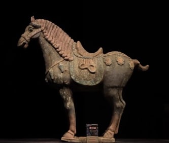 Colour Painted Pottery Horse Figure