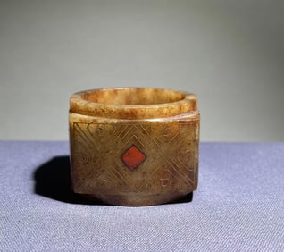 Jade Carved Cloud Pattern Cong