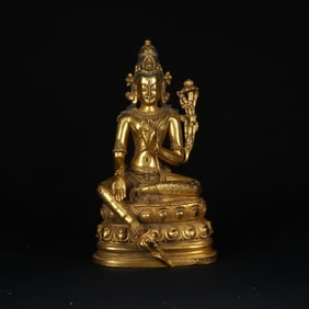 Gilt Bronze GuanYin Figure