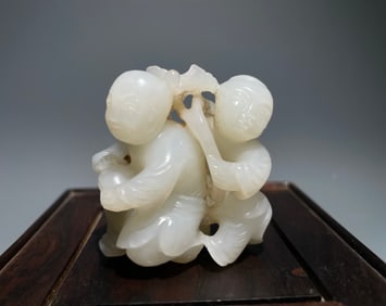 Jade Carved Children Shape Ornament