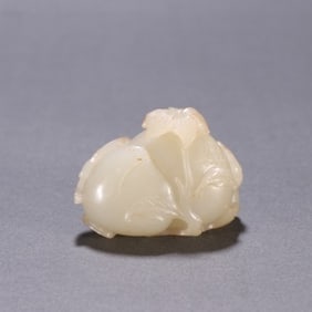 Jade Carved Peach and Pomegranate & Buddha Hand Fruit Shape Ornament